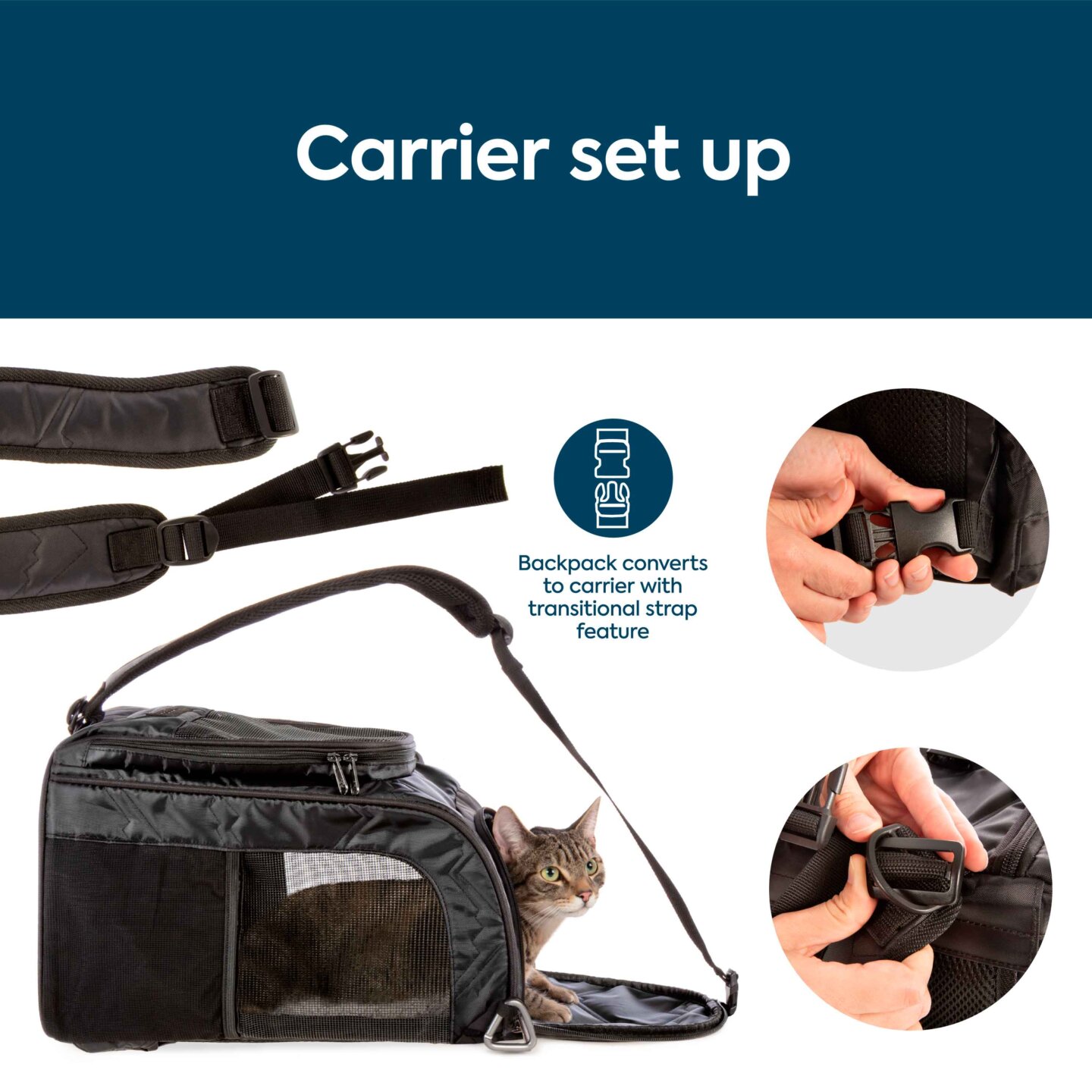 Deluxe™ Pet Carrier + Backpack - Sherpa